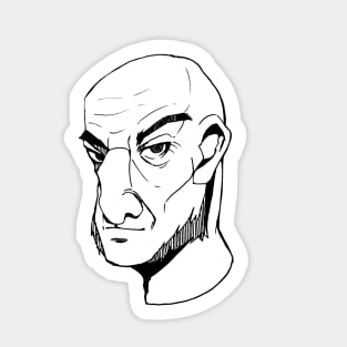 Cool bald old man caricature Sticker